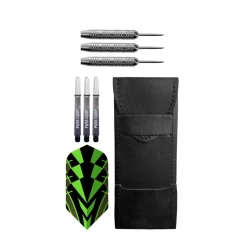 Steeldart Set 23 g 10-teilig schwarz/silber/grün