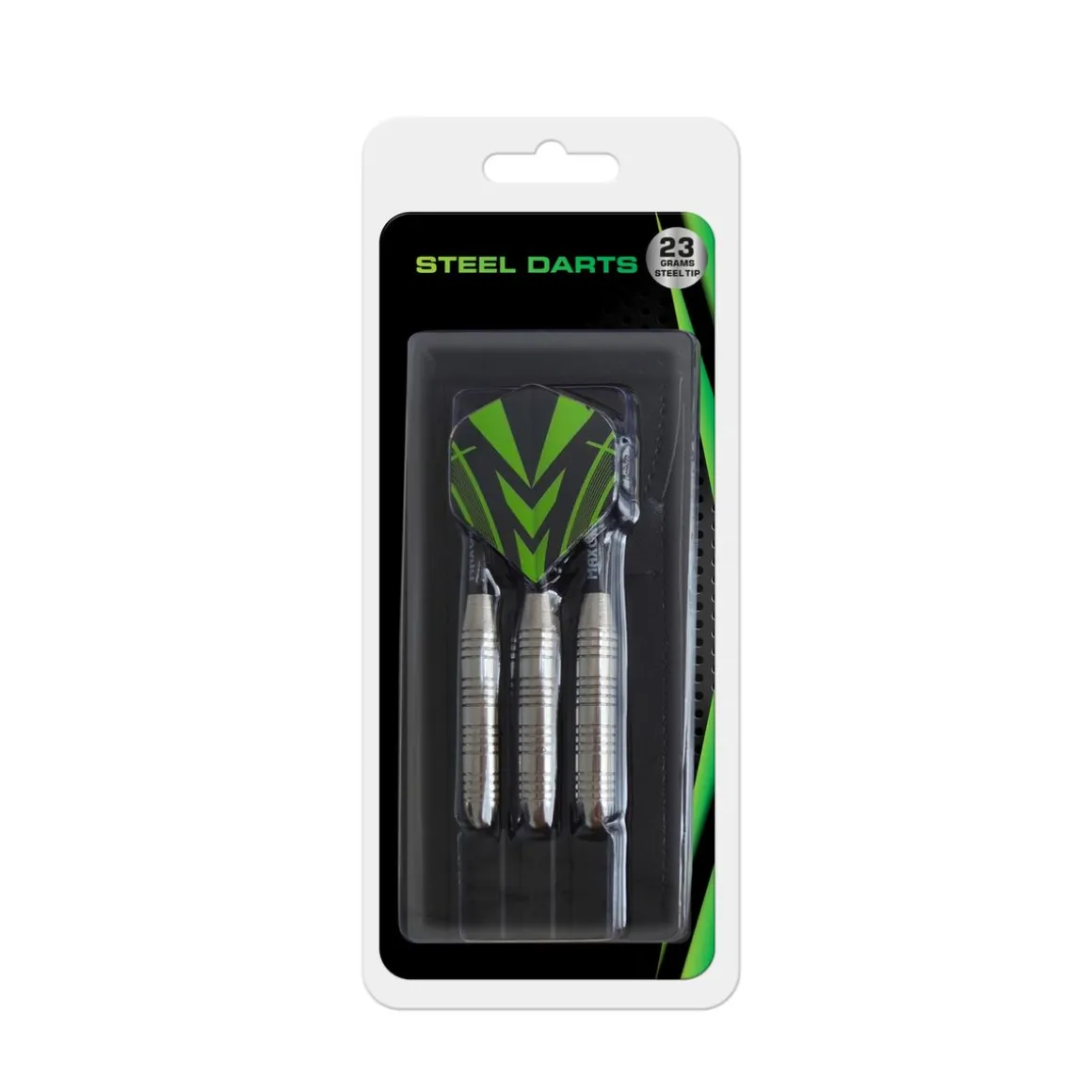 Steeldart Set 23 g 10-teilig schwarz/silber/grün
