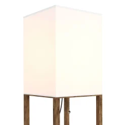 Stehlampe EMBER mit Regal und Schublade braun
