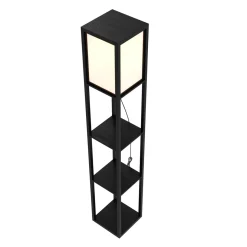 Stehlampe ENLITE mit Regal schwarz