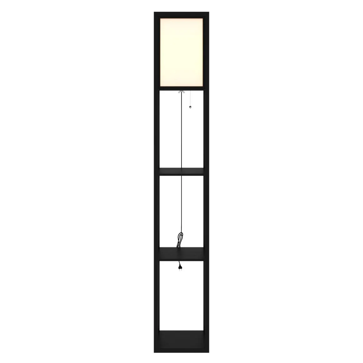 Stehlampe ENLITE mit Regal schwarz