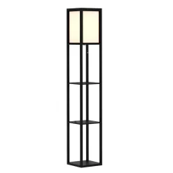 Stehlampe ENLITE mit Regal schwarz
