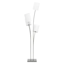 Stehlampe FLOWY 4 Lampen silber/weiss