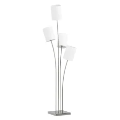 Stehlampe FLOWY 4 Lampen silber/weiss