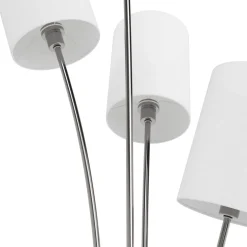 Stehlampe FLOWY 4 Lampen silber/weiss