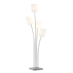 Stehlampe FLOWY 4 Lampen silber/weiss