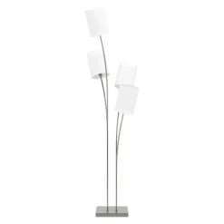 Stehlampe FLOWY 4 Lampen silber/weiss