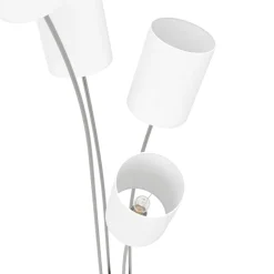 Stehlampe FLOWY 4 Lampen silber/weiss