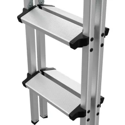 Stehleiter 2 x 3 Stufen silber/schwarz