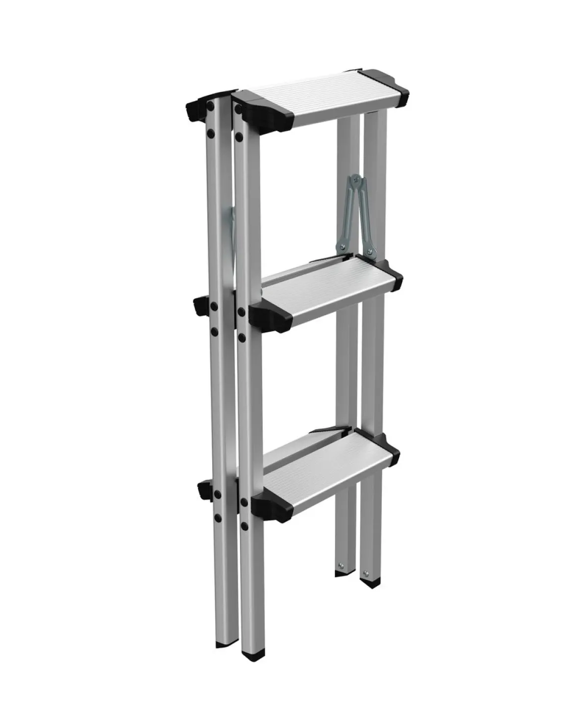Stehleiter 2 x 3 Stufen silber/schwarz