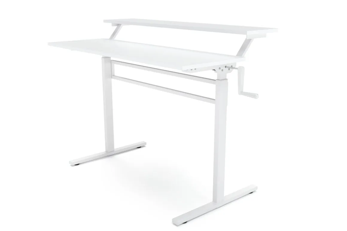 Stehpult 2 Ebenen manuell höhenverstellbar weiss 120 x 40 cm