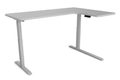 Stehpult Eckschreibtisch elektrisch PREMIUM grau 160 x 110 cm