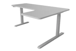 Stehpult Eckschreibtisch elektrisch PREMIUM grau 160 x 110 cm