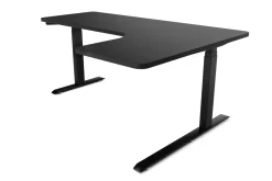 Stehpult Eckschreibtisch elektrisch PREMIUM schwarz 160 x 110 cm