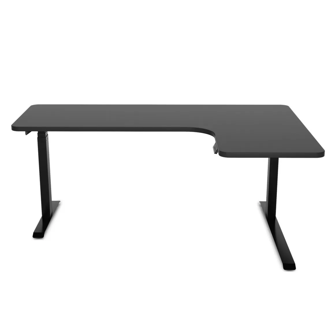 Stehpult Eckschreibtisch elektrisch PREMIUM schwarz 160 x 110 cm