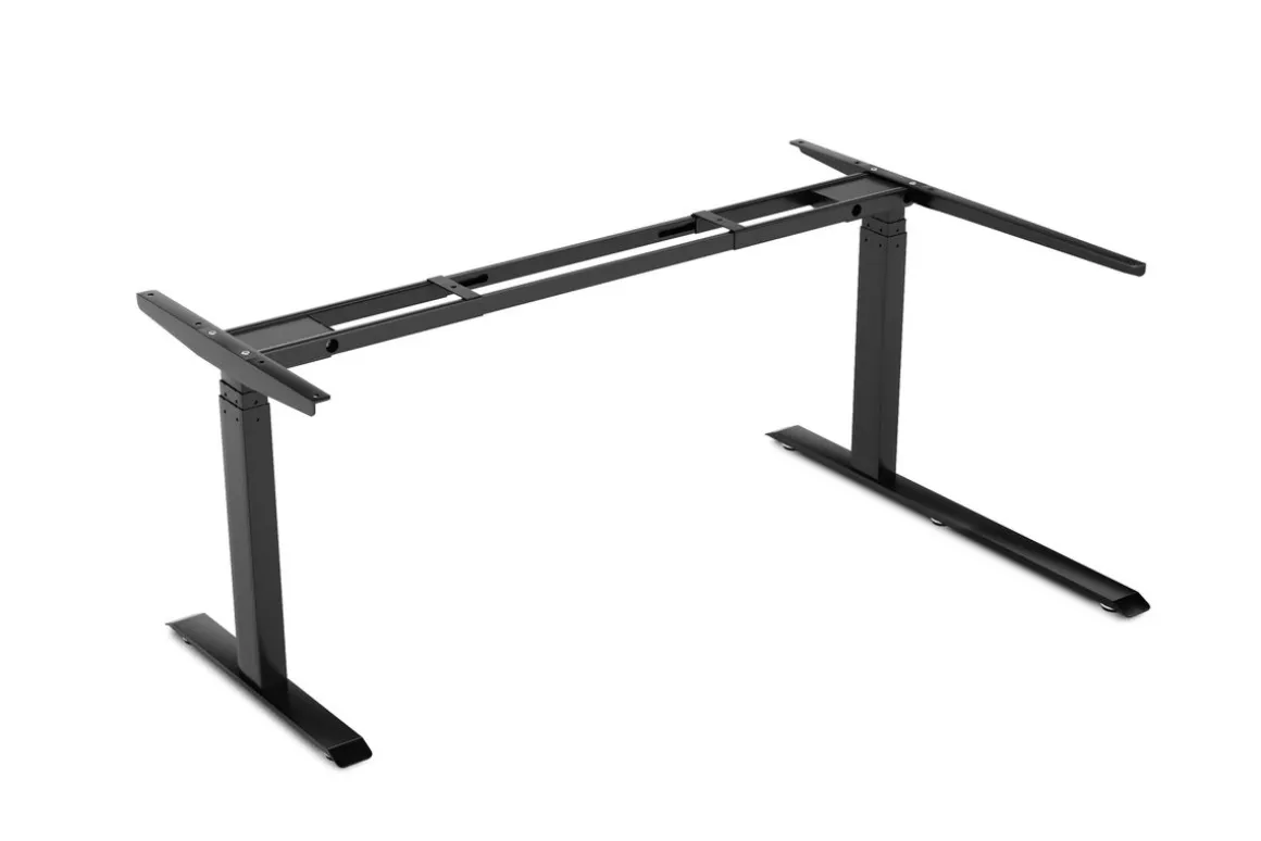 Stehpult Eckschreibtisch elektrisch PREMIUM schwarz 160 x 110 cm