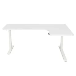 Stehpult Eckschreibtisch elektrisch PREMIUM weiss 160 x 110 cm