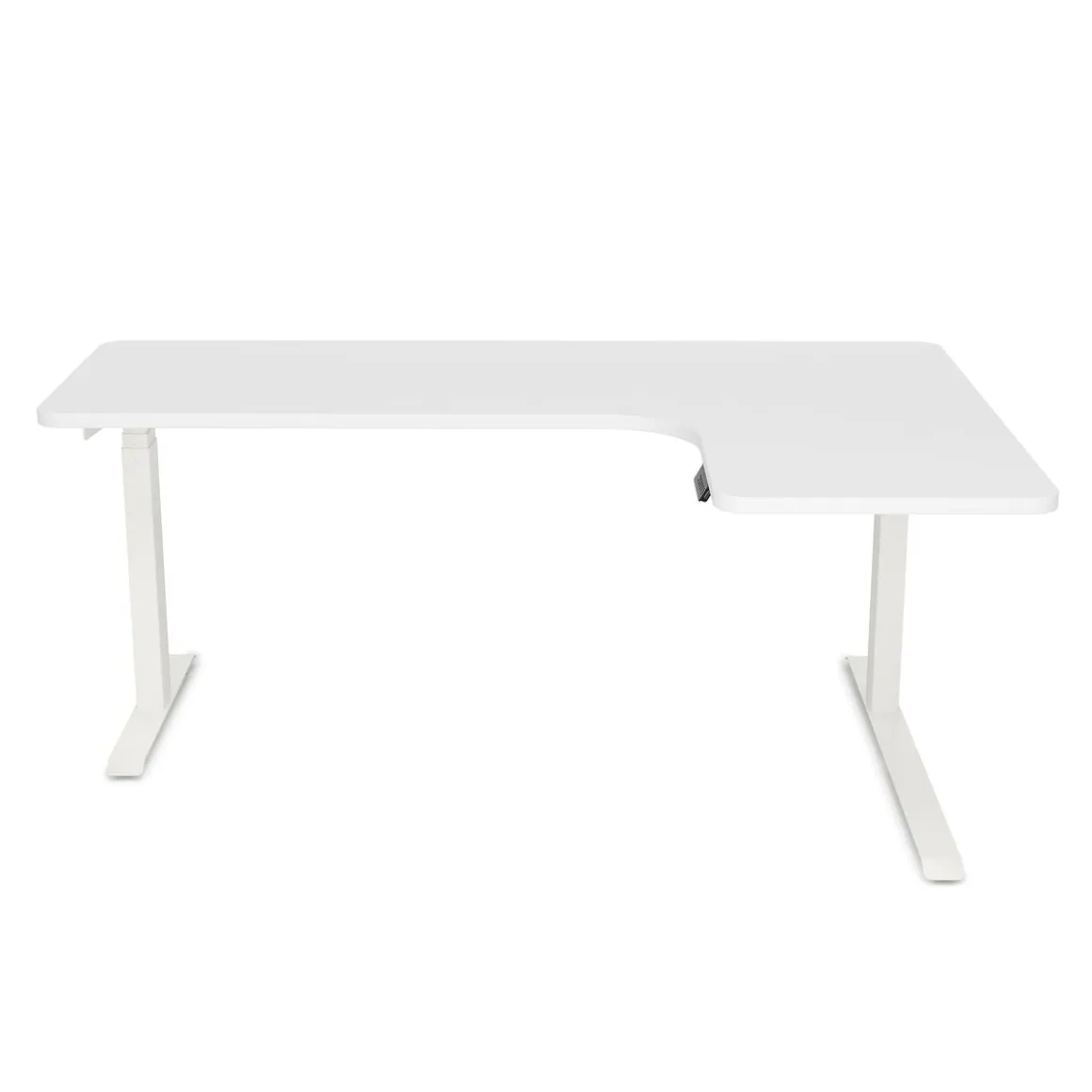 Stehpult Eckschreibtisch elektrisch PREMIUM weiss 160 x 110 cm