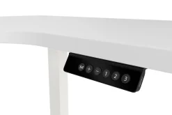Stehpult Eckschreibtisch elektrisch PREMIUM weiss 160 x 110 cm