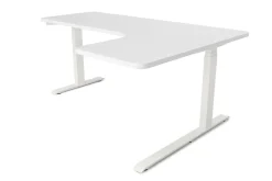 Stehpult Eckschreibtisch elektrisch PREMIUM weiss 160 x 110 cm