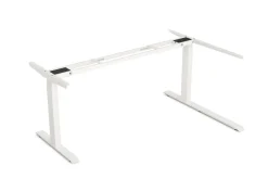 Stehpult Eckschreibtisch elektrisch PREMIUM weiss 160 x 110 cm