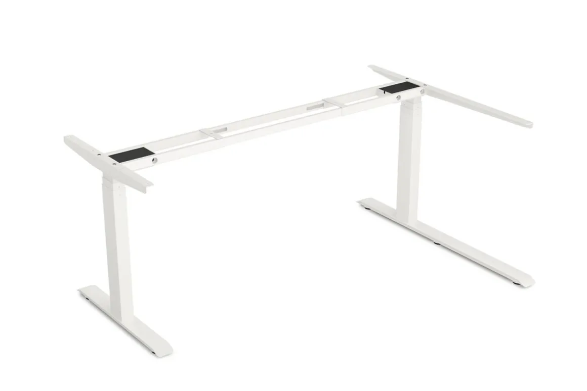 Stehpult Eckschreibtisch elektrisch PREMIUM weiss 160 x 110 cm