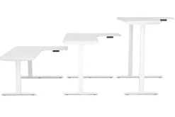 Stehpult Eckschreibtisch elektrisch PREMIUM weiss 160 x 110 cm