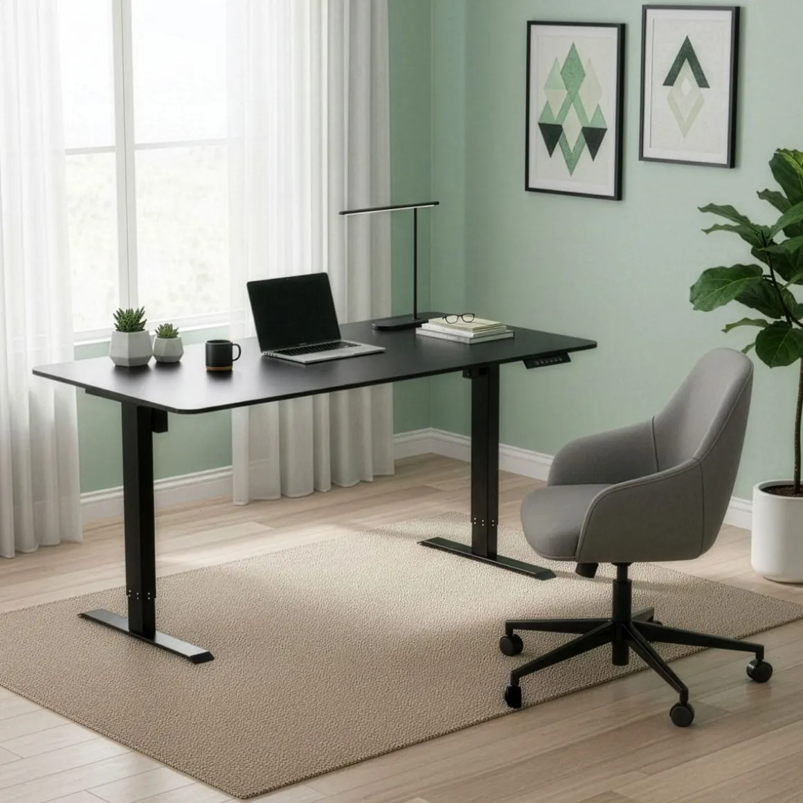 Stehpult elektrisch BUDGET schwarz 140 x 70 cm