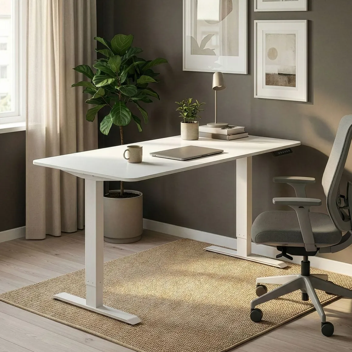 Stehpult elektrisch BUDGET weiss 120 x 60 cm