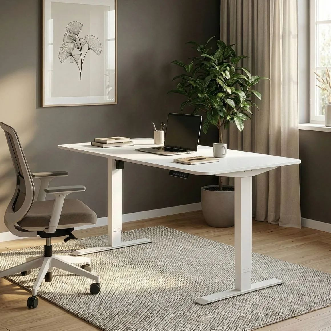 Stehpult elektrisch BUDGET weiss 140 x 70 cm