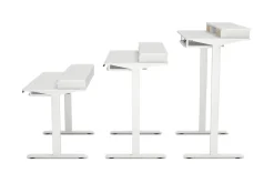 Stehpult elektrisch mit Ablage + Tastaturfach weiss 120 x 60 cm