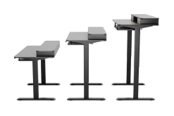 Stehpult elektrisch mit Ablage + Tastaturfach schwarz 120 x 60 cm