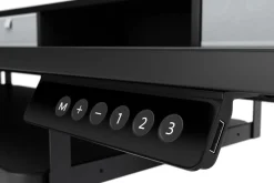 Stehpult elektrisch mit Ablage + Tastaturfach schwarz 120 x 60 cm