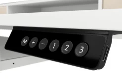 Stehpult elektrisch mit Ablage + Tastaturfach weiss 140 x 70 cm