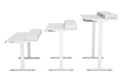 Stehpult elektrisch mit Ablage + Tastaturfach weiss 140 x 70 cm