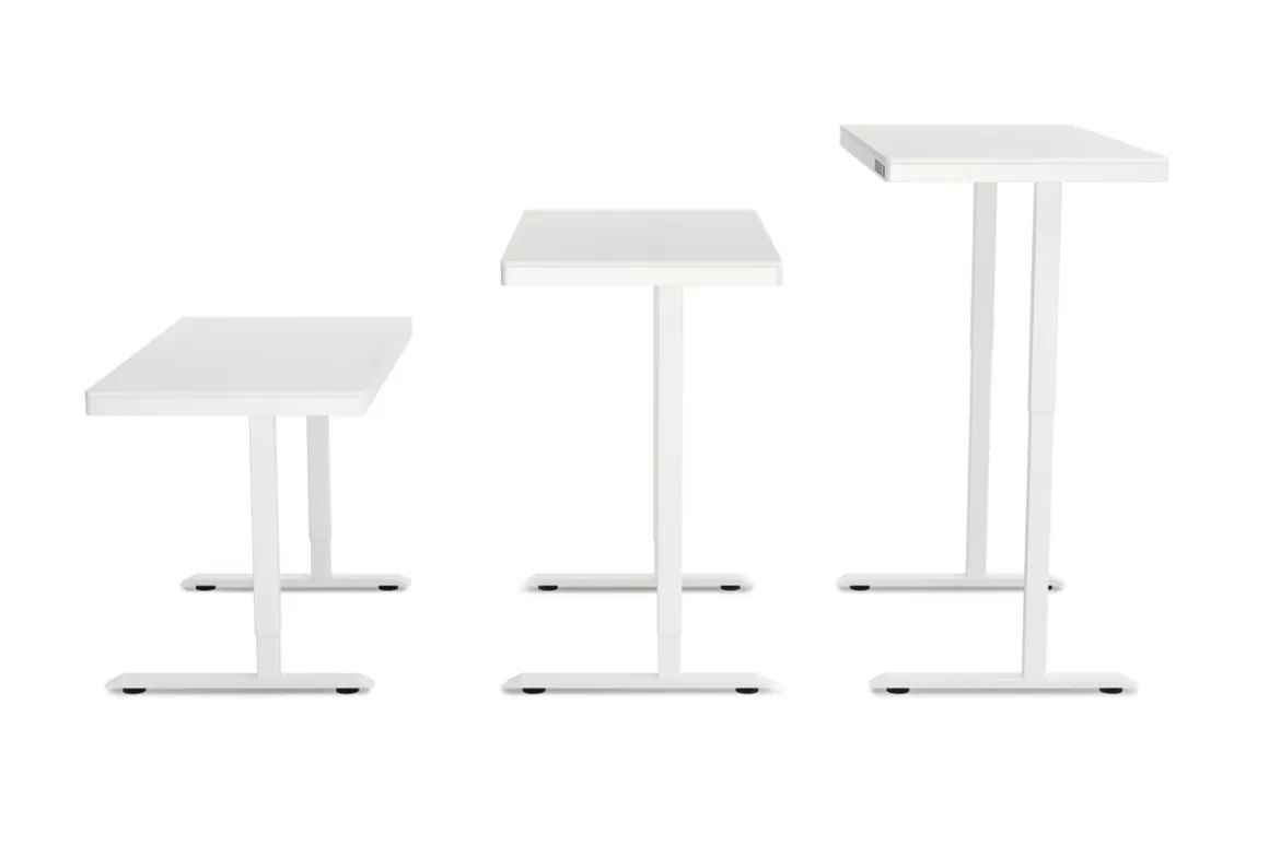 Stehpult elektrisch mit Schublade weiss 120 x 60 cm