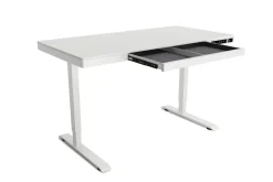 Stehpult elektrisch mit Schublade weiss 120 x 60 cm