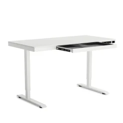 Stehpult elektrisch mit Schublade weiss 120 x 60 cm
