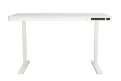 Stehpult elektrisch mit Schublade weiss 120 x 60 cm