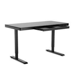 Stehpult elektrisch mit Schublade schwarz 120 x 60 cm