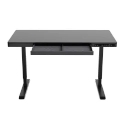 Stehpult elektrisch mit Schublade schwarz 120 x 60 cm