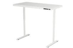 Stehpult elektrisch mit Schublade weiss 140 x 70 cm