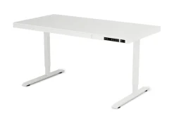 Stehpult elektrisch mit Schublade weiss 140 x 70 cm
