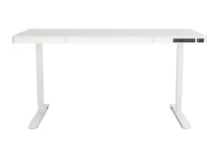 Stehpult elektrisch mit Schublade weiss 140 x 70 cm