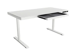 Stehpult elektrisch mit Schublade weiss 140 x 70 cm