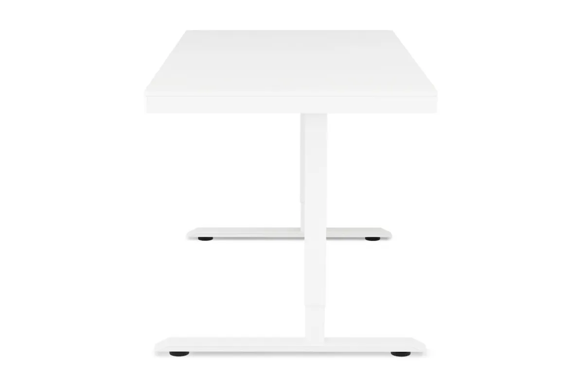 Stehpult elektrisch mit Schublade weiss 140 x 70 cm