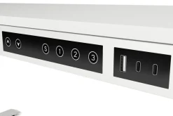 Stehpult elektrisch mit Schublade weiss 140 x 70 cm