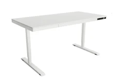 Stehpult elektrisch mit Schublade weiss 140 x 70 cm