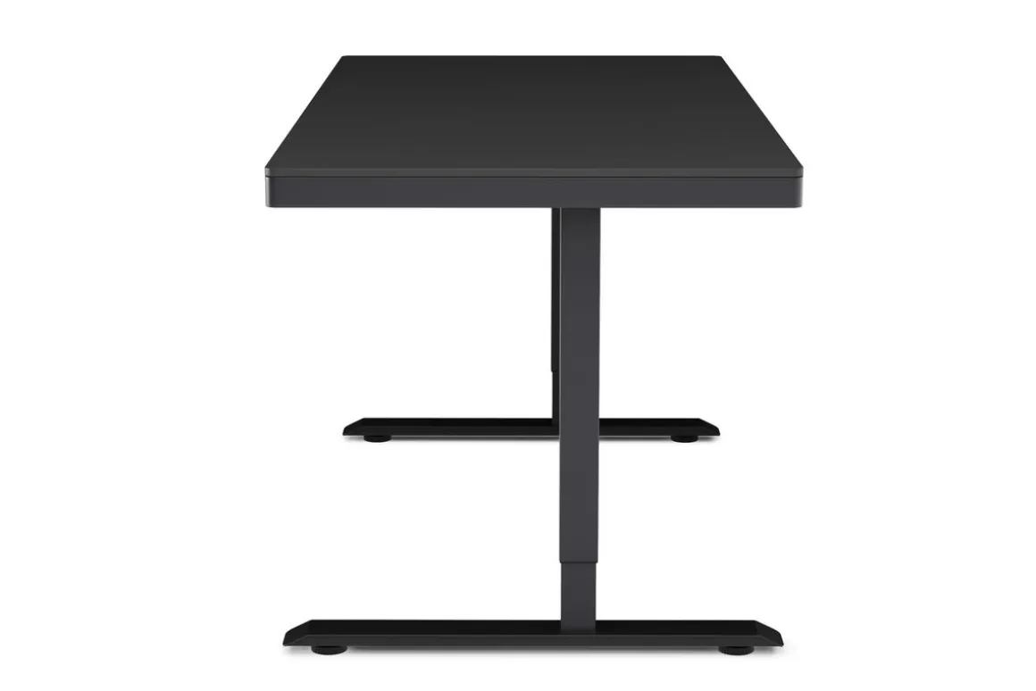 Stehpult elektrisch mit Schublade schwarz 140 x 70 cm