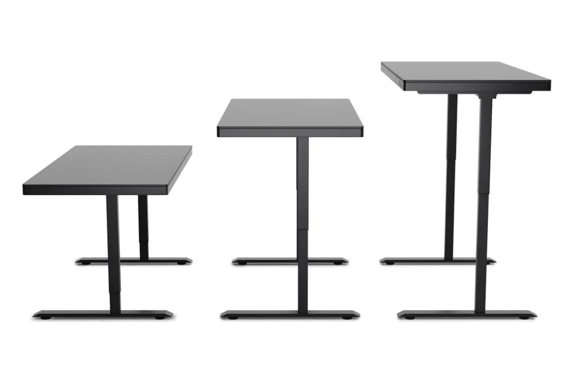 Stehpult elektrisch mit Schublade schwarz 140 x 70 cm